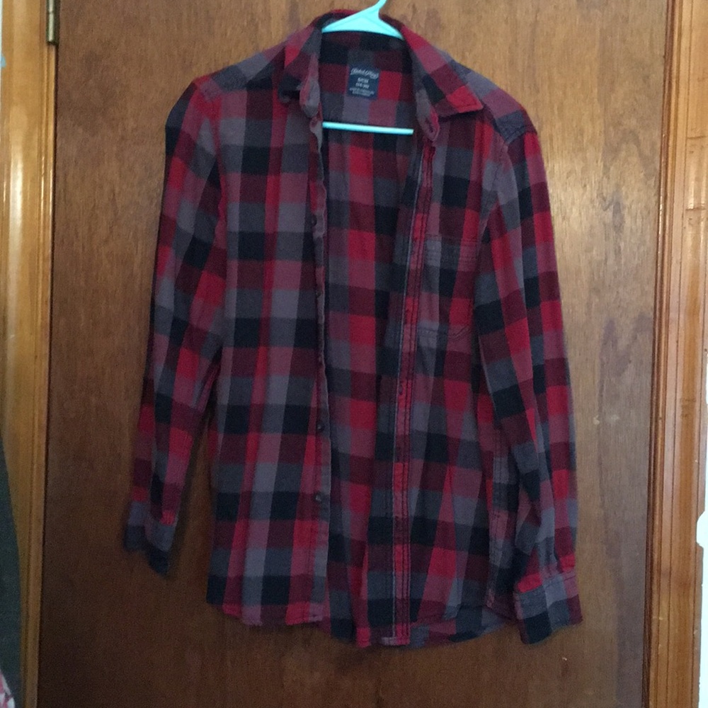 Two men’s size small plaid shirts